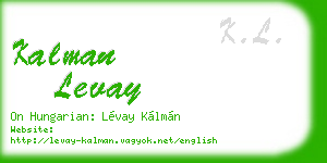 kalman levay business card