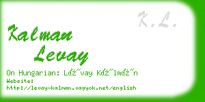 kalman levay business card